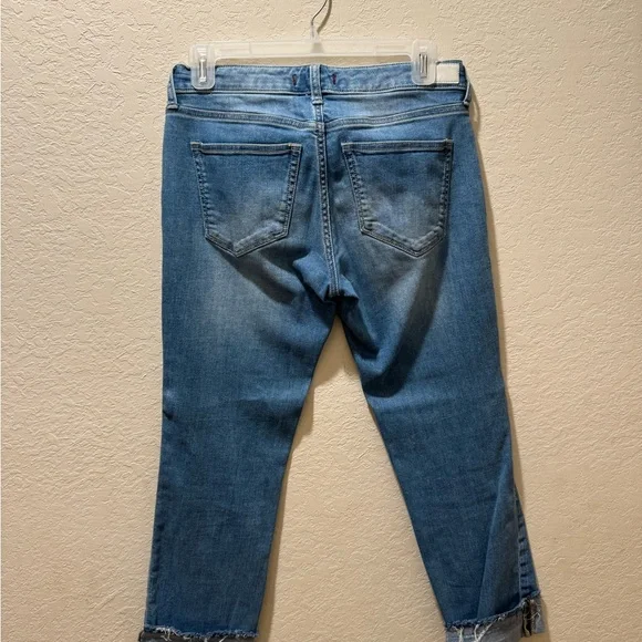 Dear John Blue Boyfriend Jeans Distressed Cuffed - Picture 3 of 4